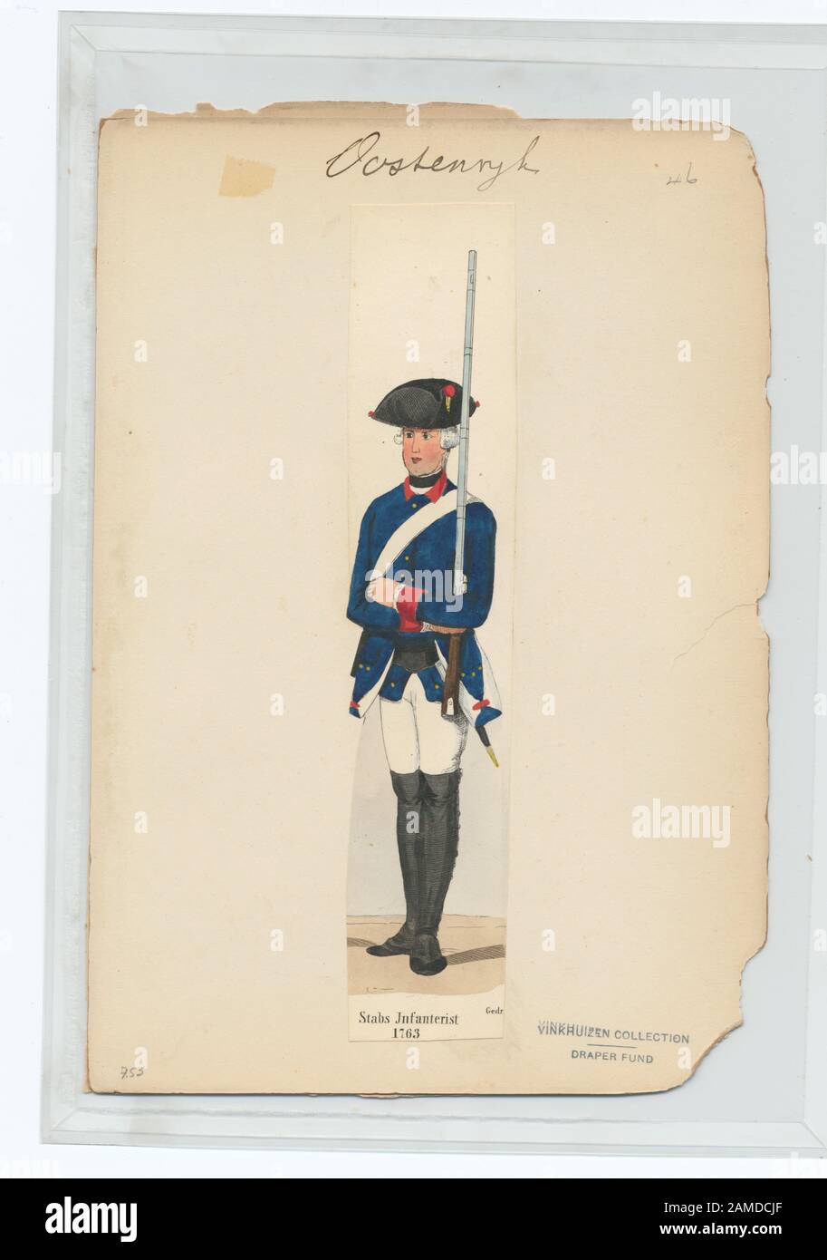 Stabs Infanterist 1763  Ownership : Draper Fund Infantry Staff Corps, 1763  (L'Allemand); Stabs Infanterist. 1763 Stock Photo