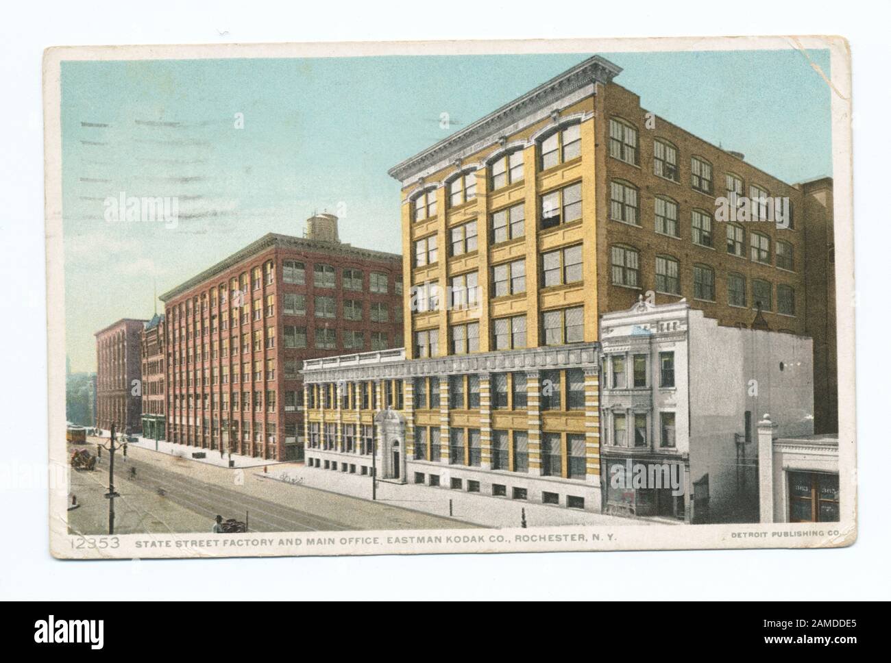 State St Factory and Main Office, Eastman Kodak Co, Rochester, N Y  Postcard series number: 12353 1908-1909.; State St. Factory and Main Office, Eastman Kodak Co., Rochester, N. Y. Stock Photo