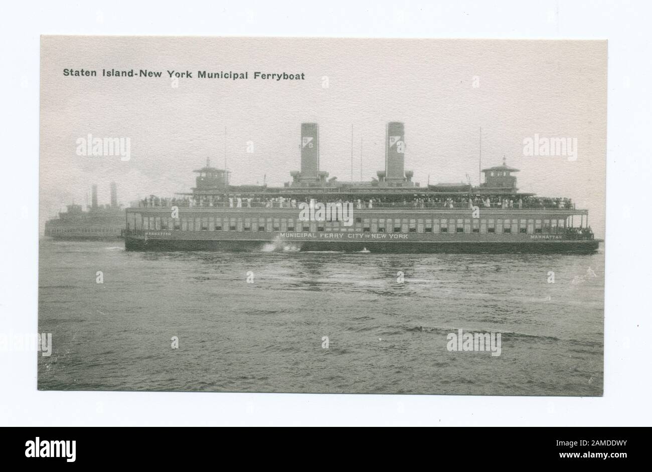 Staten IslandNew York Municipal Ferryboat (ferry on water) Postcard