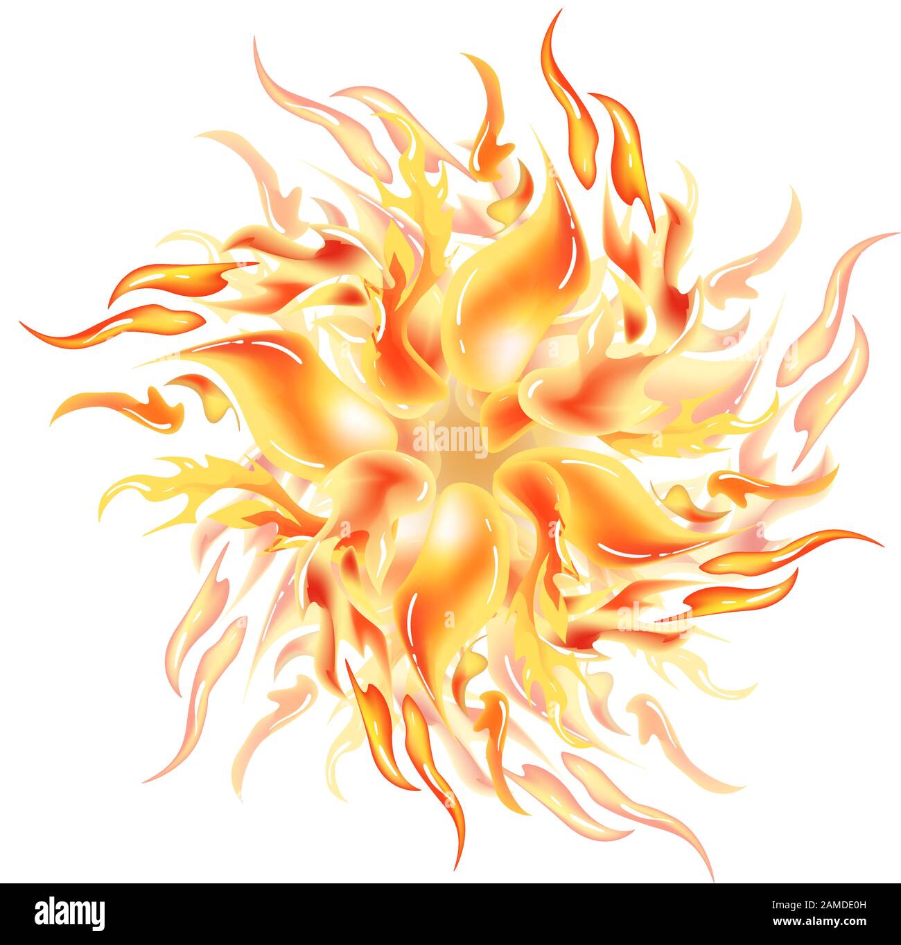 Fire flames vector illustration isolated. Stock Vector