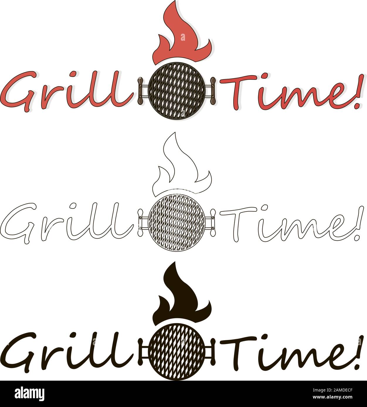 Barbecue, grill, bbq steak vector signes and emblems. Illustration of