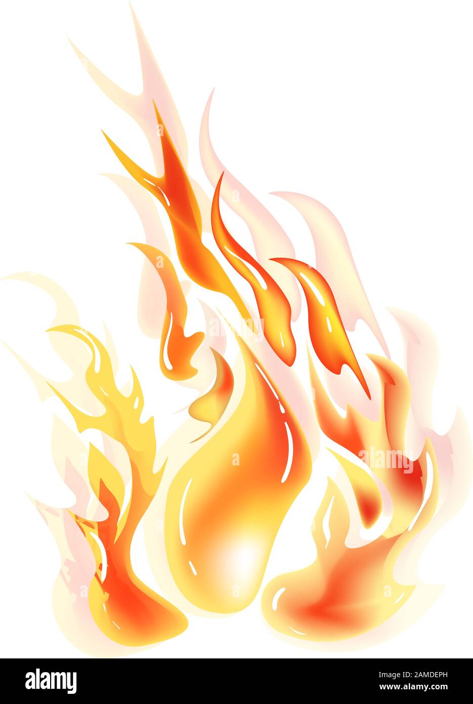Fire flames vector illustration isolated. Stock Vector