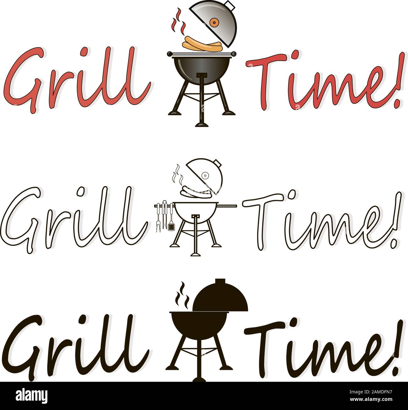 Barbecue, grill, bbq steak vector signes and emblems. Illustration of