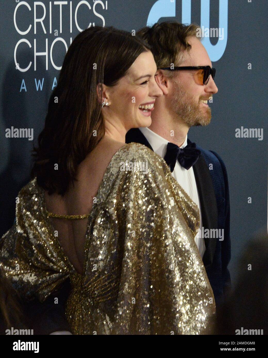 Santa Monica United States 13th Jan 2020 Actress Anne Hathaway And Her Husband Actor Adam Shulman Attend The 25th Annual Critics Choice Awards At Barker Hanger In Santa Monica California On Sunday January 12 2020 Photo By Jim Ruymenupi Credit Upialamy Live News 2AMDGM8 