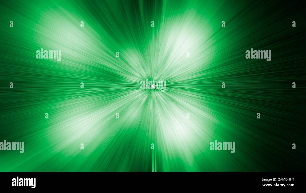 Green space travel concept. Beautiful star splash background. Abstract light in motion Stock Photo