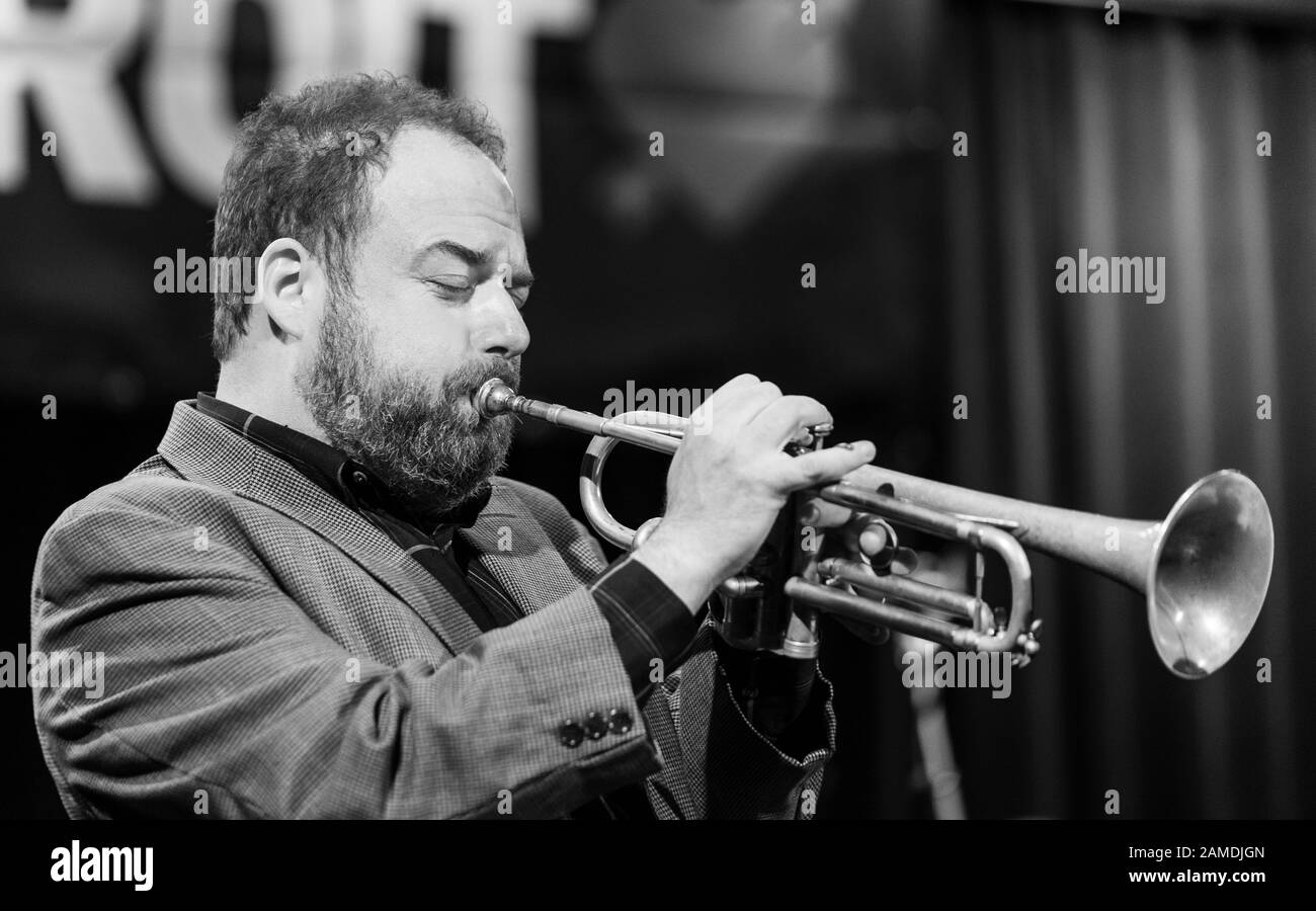 New York, NY - January 12, 2020: Greg Glassman performs during From Detroit to the World concert celebrating Marcus Belgrave as part of Winter Jazz Festival at (le) Poisson Rouge Stock Photo