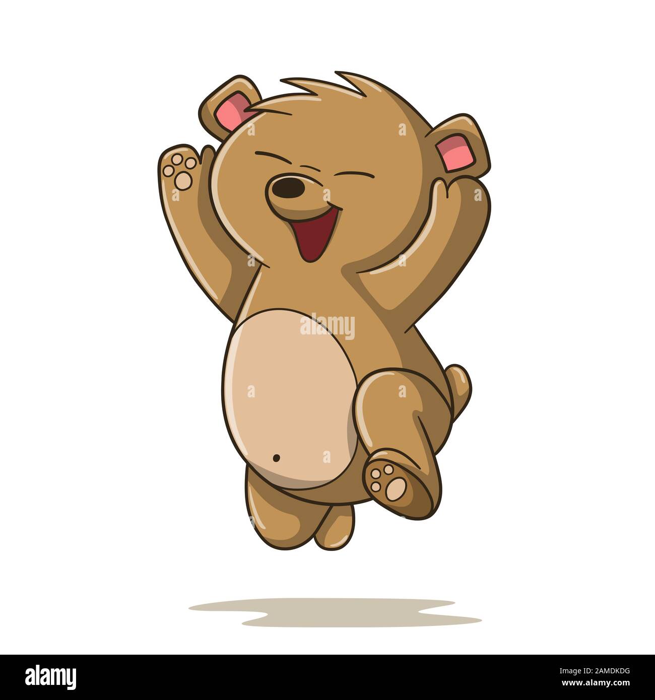 Happy cartoon bear. Vector illustration with separate layers Stock