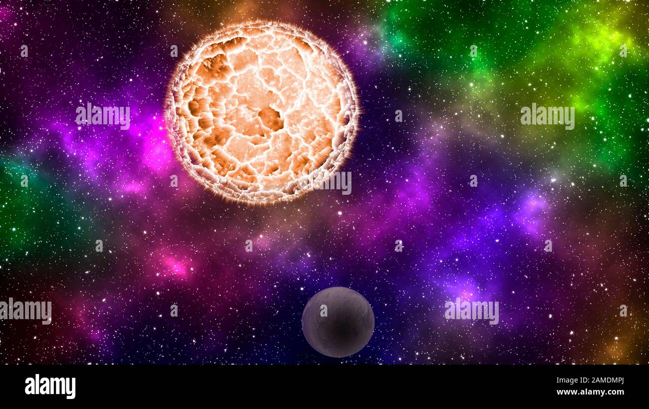 Abstract solar system background. Space background Stock Photo