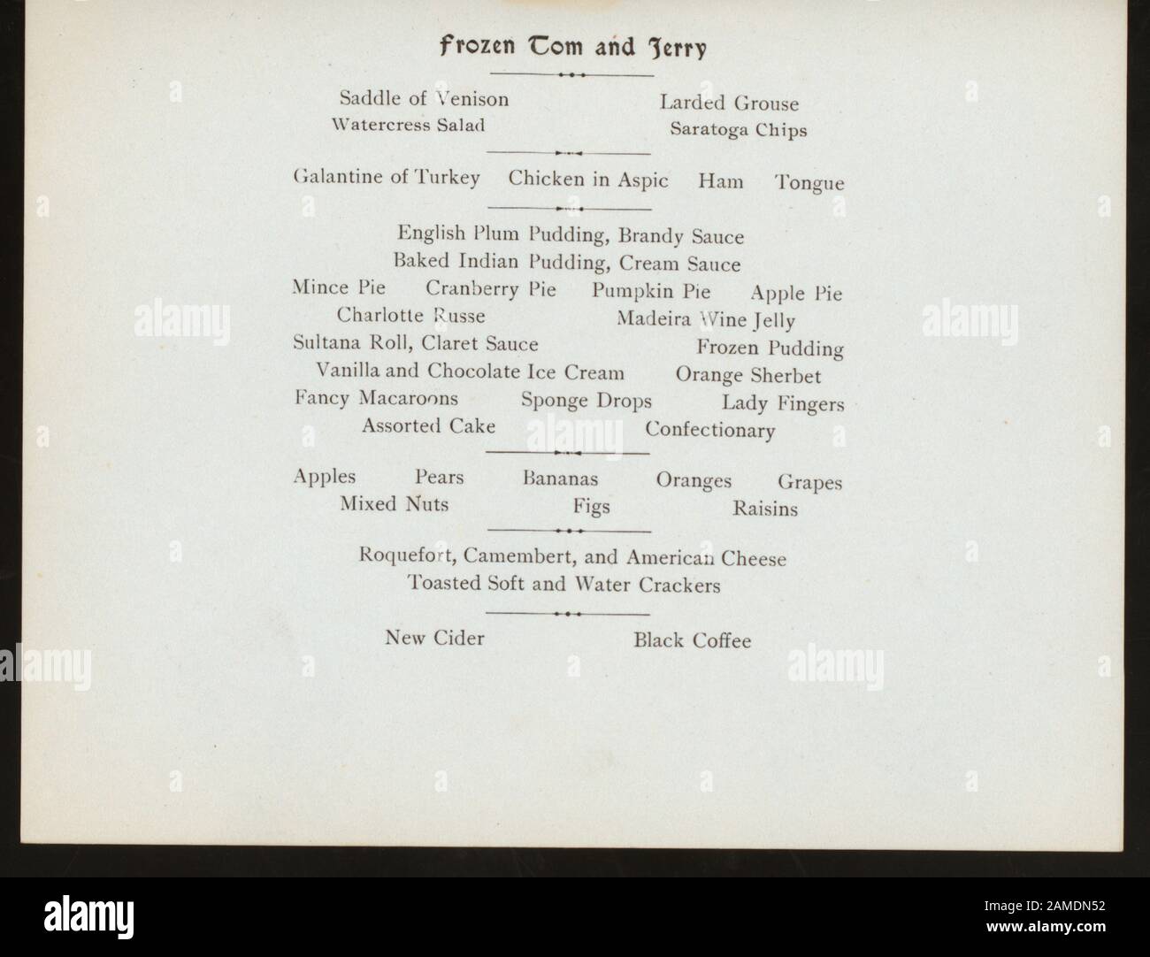 THANKSGIVING DINNER (held by) QUINCY HOUSE (at) BOSTON, MA (HOTEL;) ILLUS. OF CORNUCOPIA