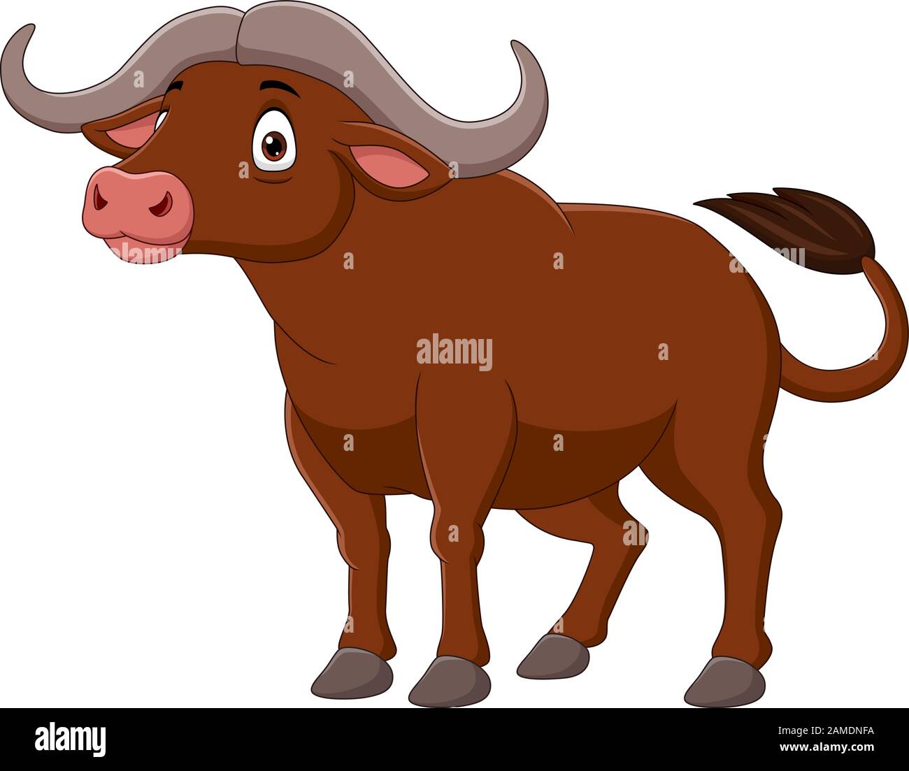 Cartoon Buffalo Isolated On White Background Stock Vector Image Art Cartoon Buffalo Isolated On White Background 2AMDNFA
