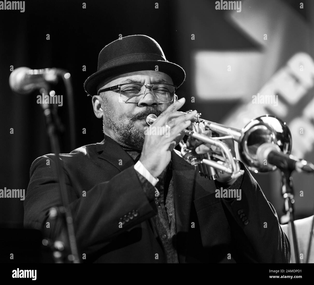 New York, NY - January 12, 2020: Dwight Adams performs during From Detroit to the World concert celebrating Marcus Belgrave as part of Winter Jazz Festival at (le) Poisson Rouge Stock Photo