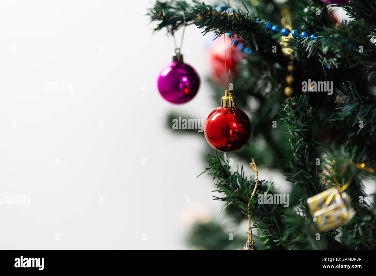 Beautiful christmas tree isolated on white background Stock Photo - Alamy