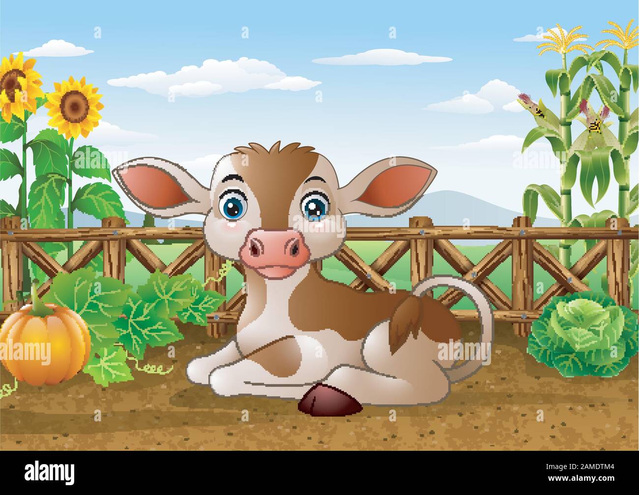 Cartoon cow sitting in the farm Stock Vector Image & Art - Alamy Cartoon cow sitting in the farm Stock Vector Image & Art - Alamy