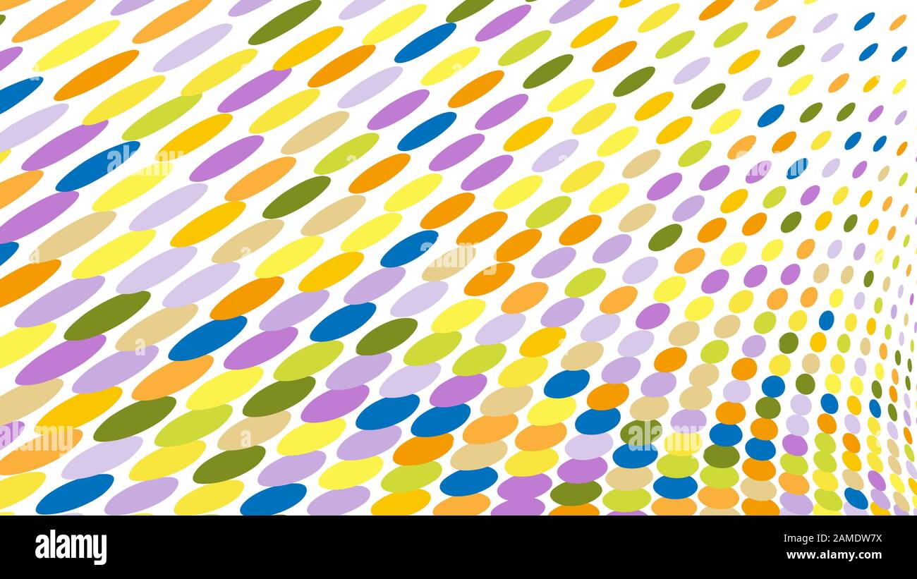 Abstract vector background. Multicolored circles on a white background create the illusion of an uneven surface. Modern colors. Template for textiles, Stock Vector