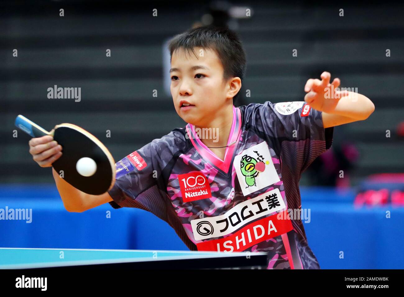 Osaka, Japan. 13th Jan, 2020. Yuna Ojio Table Tennis All Japan Table