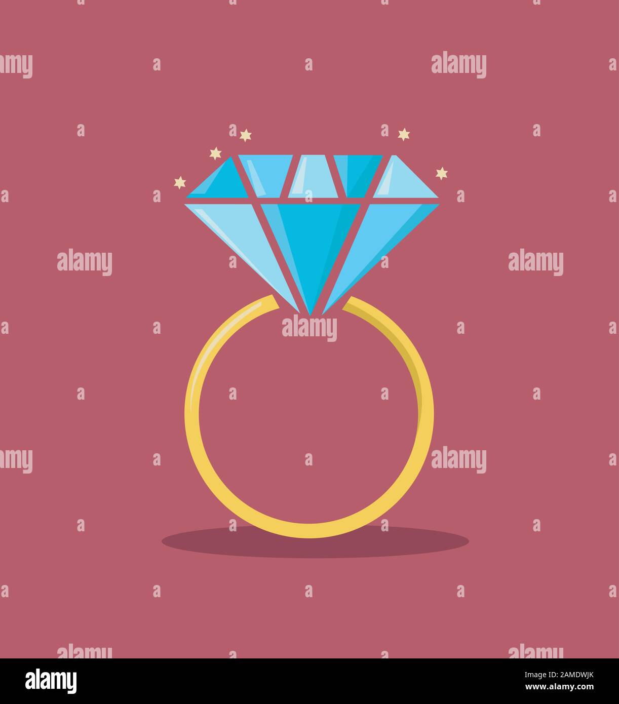 Diamond engagement ring vector illustration Stock Vector Image & Art