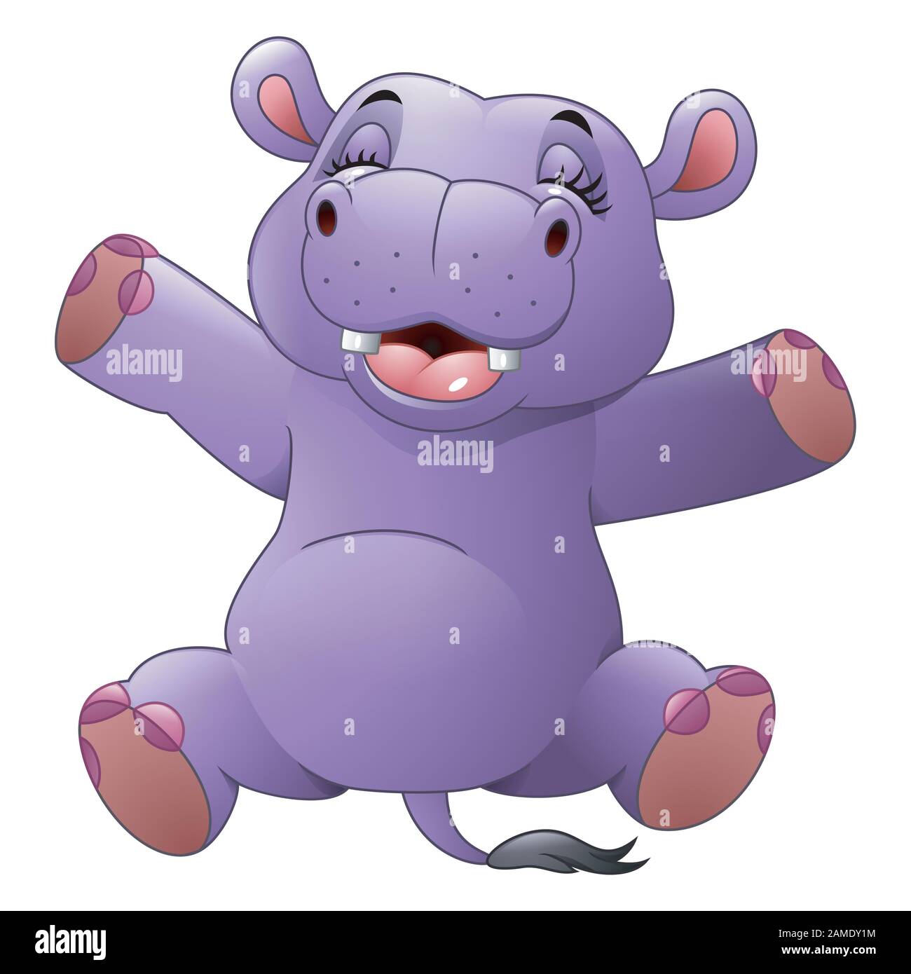 Funny hippo cartoon Stock Vector Image & Art - Alamy