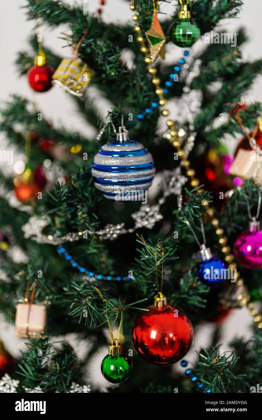 Beautiful christmas tree isolated on white background Stock Photo - Alamy