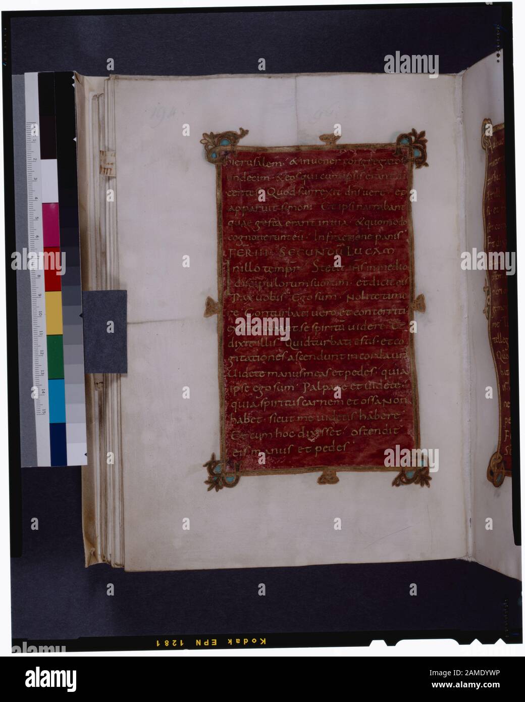 Text In Gold On Purple Background In Gold And Paint Frame Listed In De Ricci Seymour Census Of Medieval And Renaissance Manuscripts In The United States And Canada New York N Y H W