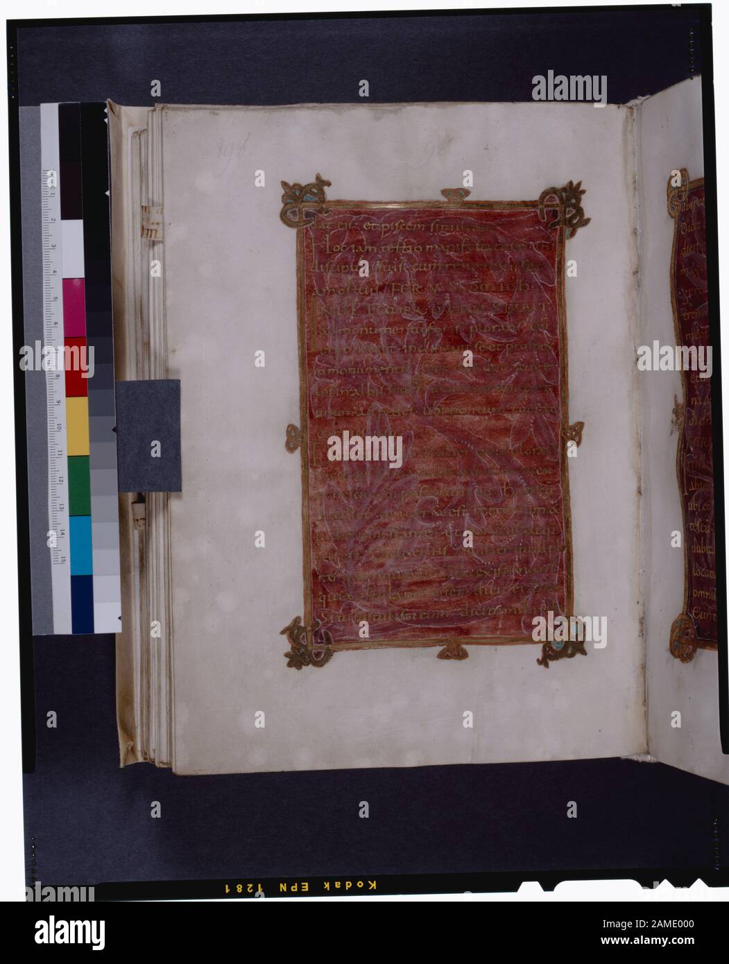 Text In Gold On Purple Background In Gold And Paint Frame Listed In De Ricci Seymour Census Of Medieval And Renaissance Manuscripts In The United States And Canada New York N Y H W