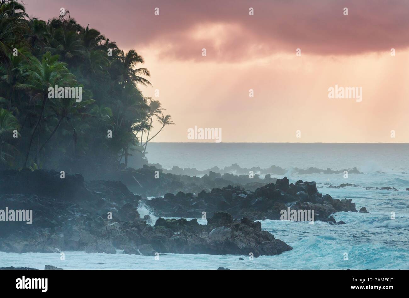Beautiful scene in Hawaiian sunset Stock Photo - Alamy