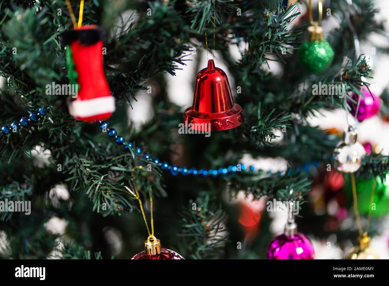 Beautiful christmas tree isolated on white background Stock Photo - Alamy