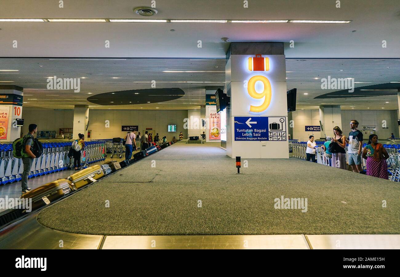 Kuala Lumpur, Malaysia - Jan 16, 2017. Baggage claim of Kuala Lumpur Airport (KLIA). KLIA is one of the major airports in Southeast Asia and worldwide Stock Photo