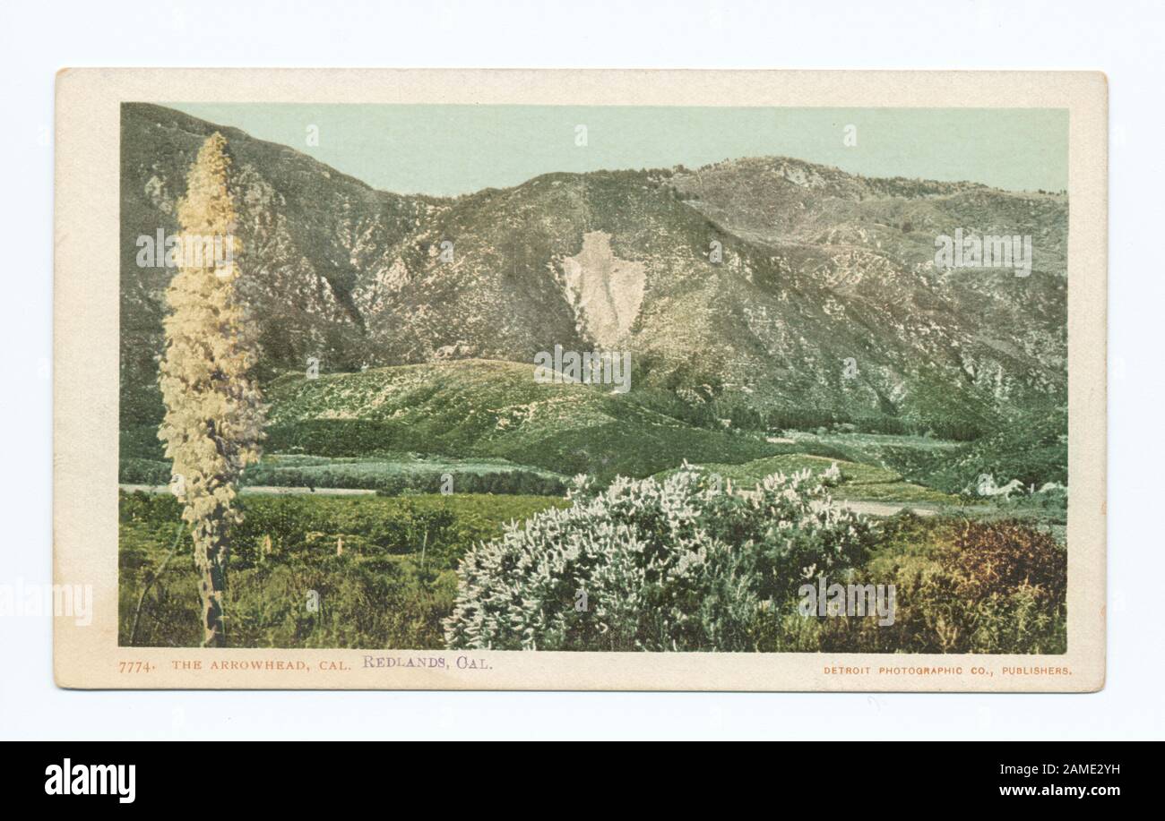 The Arrowhead, Arrowhead, Calif  Postcard series number: 7774 1903-1904.; The Arrowhead, Arrowhead, Calif. Stock Photo