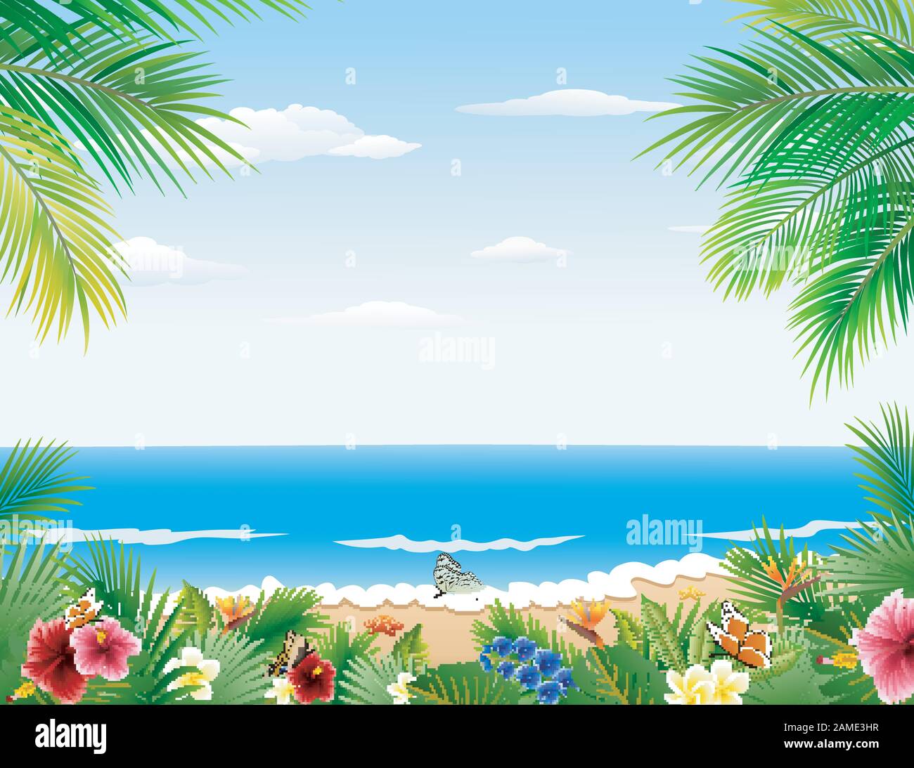 Beautiful tropical beach Stock Vector Image & Art - Alamy