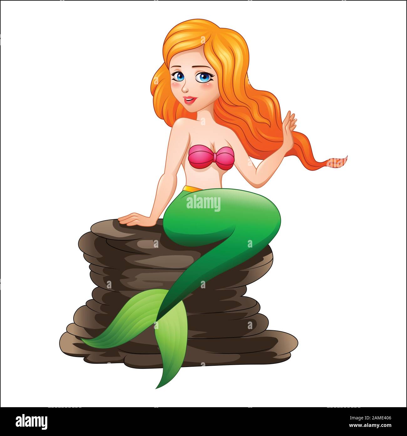 Cartoon mermaid, sitting on the rock Stock Vector Image & Art - Alamy Cartoon mermaid, sitting on the rock Stock Vector Image & Art - Alamy