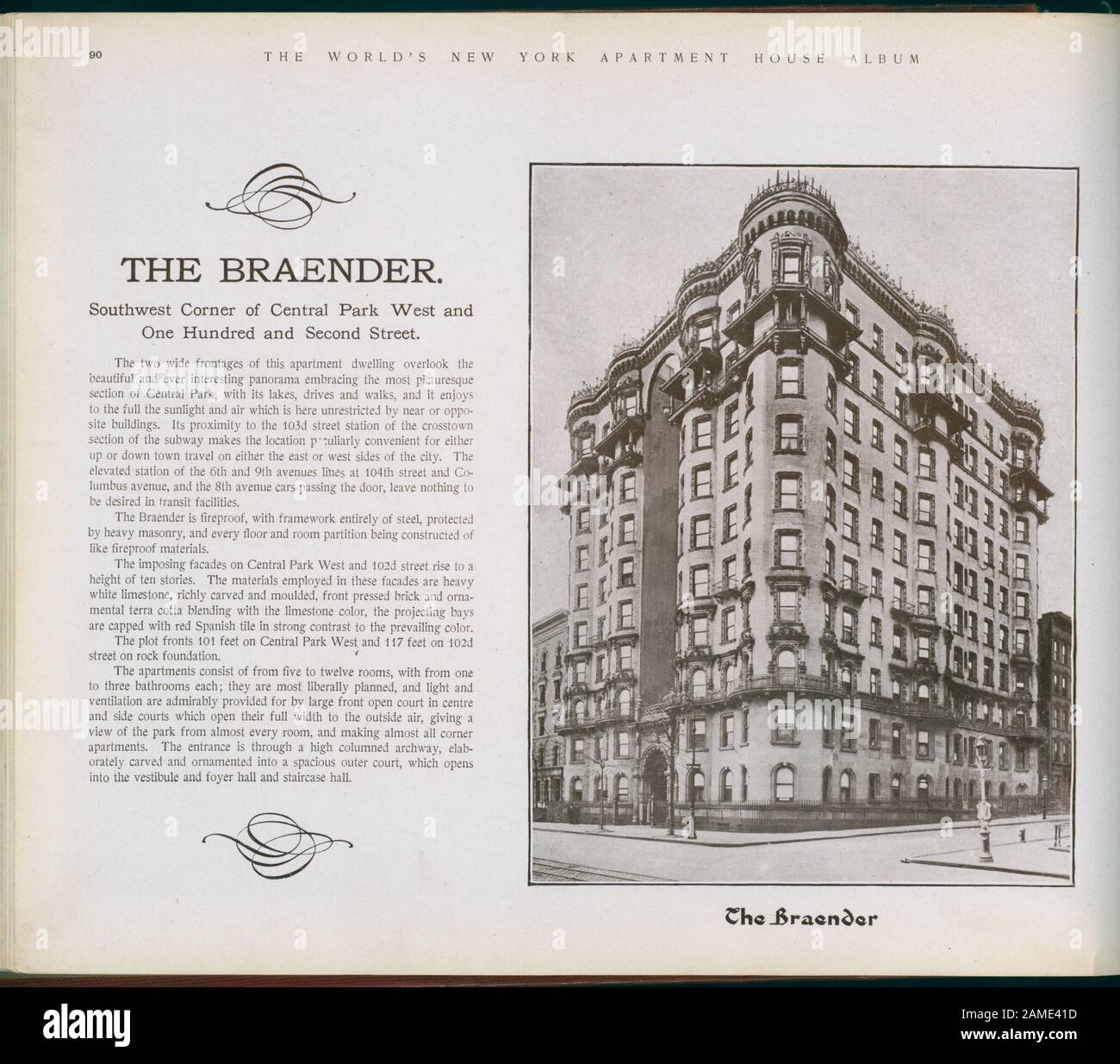 The Braender Southwest Corner of Central Park West and One Hundred and