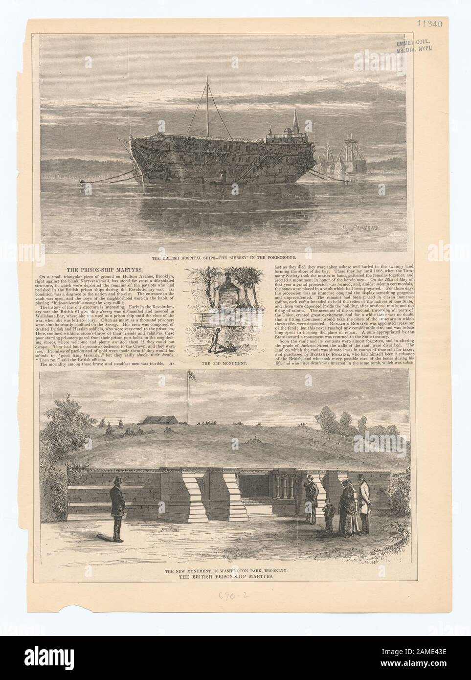The British Hospital Ships The Jersey In The Foreground Includes Photographic Reproductions Printmakers Include Alexander Anderson W J Bennett C G Childs A J Davis A B Durand Eliza Greatorex George Hayward John Rodgers Imbert S