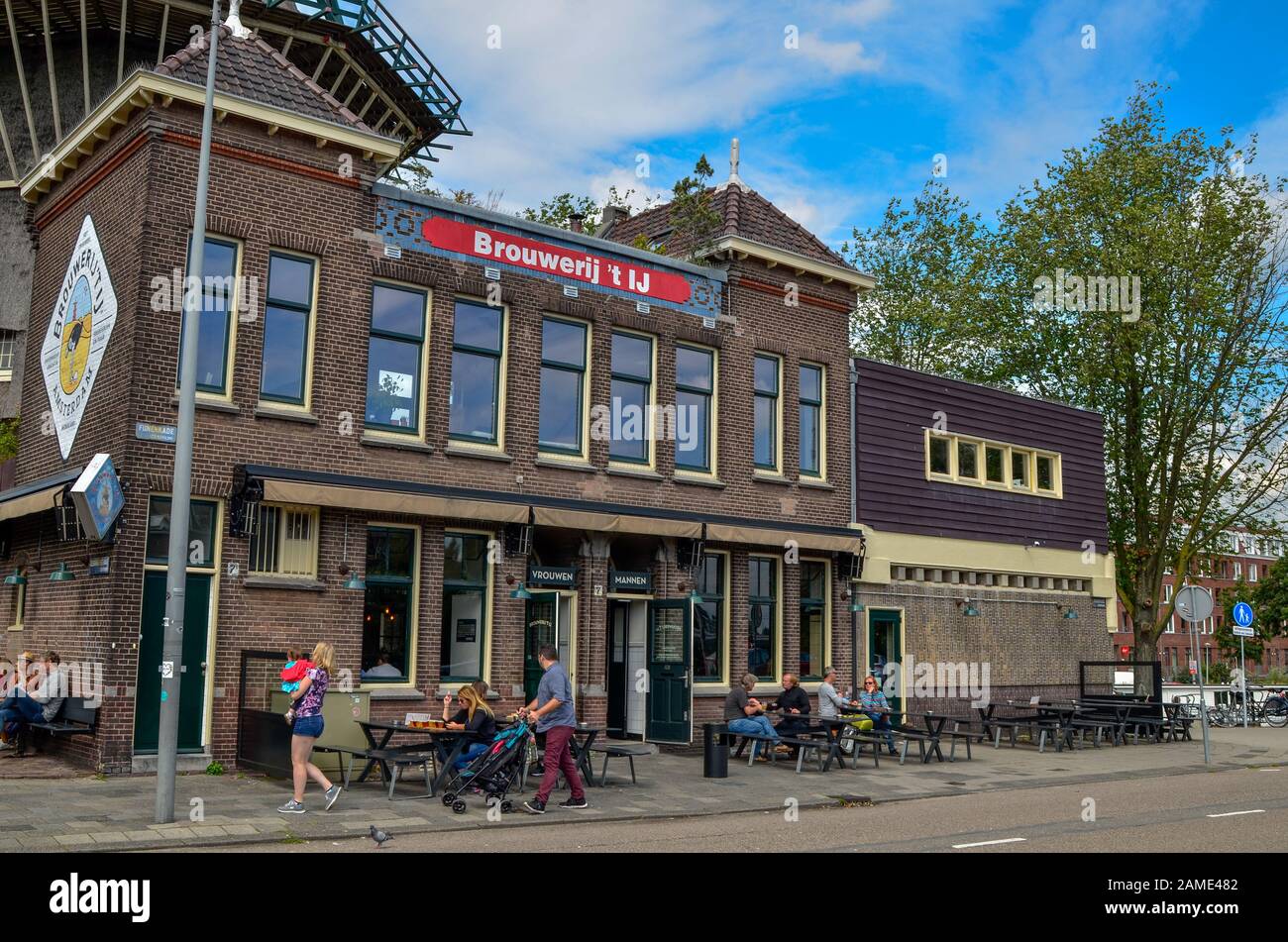 Amsterdam, Holland, August 2019. The Brouwerij't IJ brewery is housed