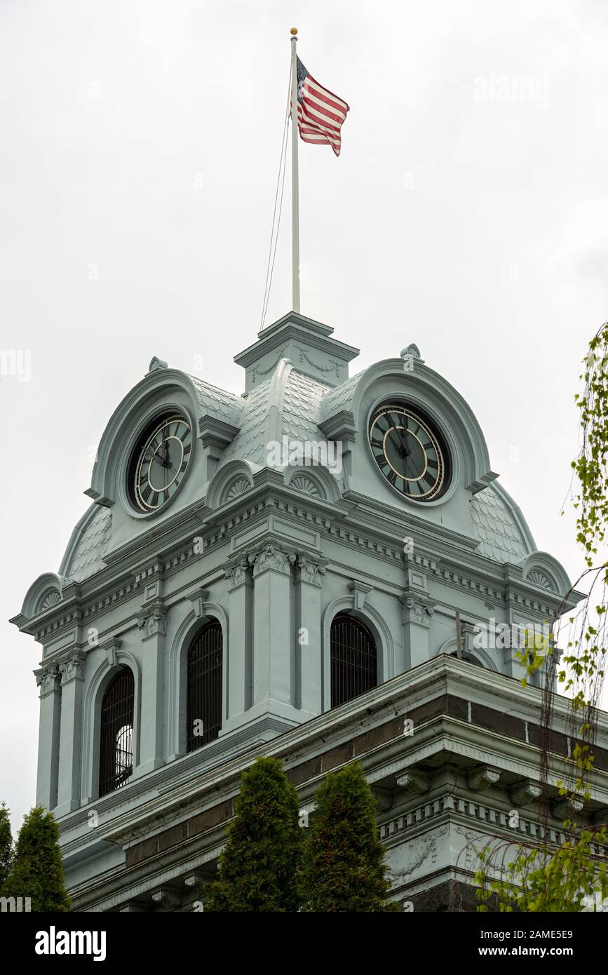 Prineville, Oregon May 15, 2015 The Clock Tower Atop the Crook