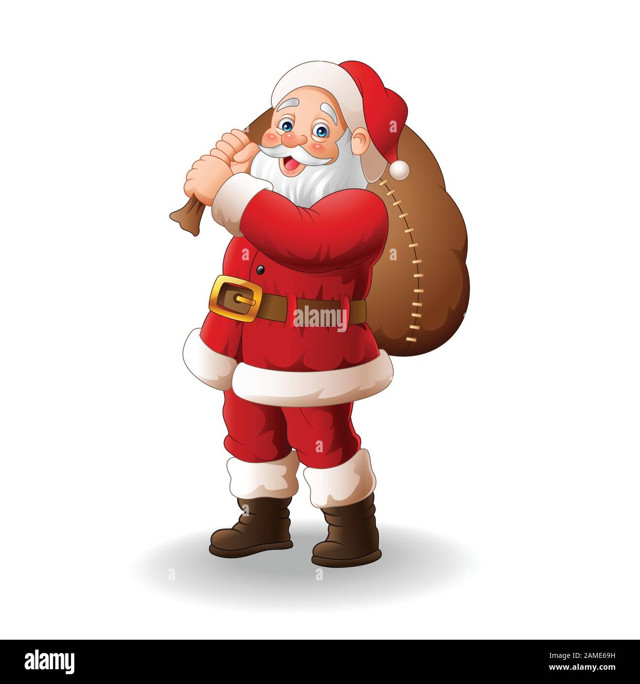 Santa Claus carrying big bag Stock Vector Image & Art - Alamy