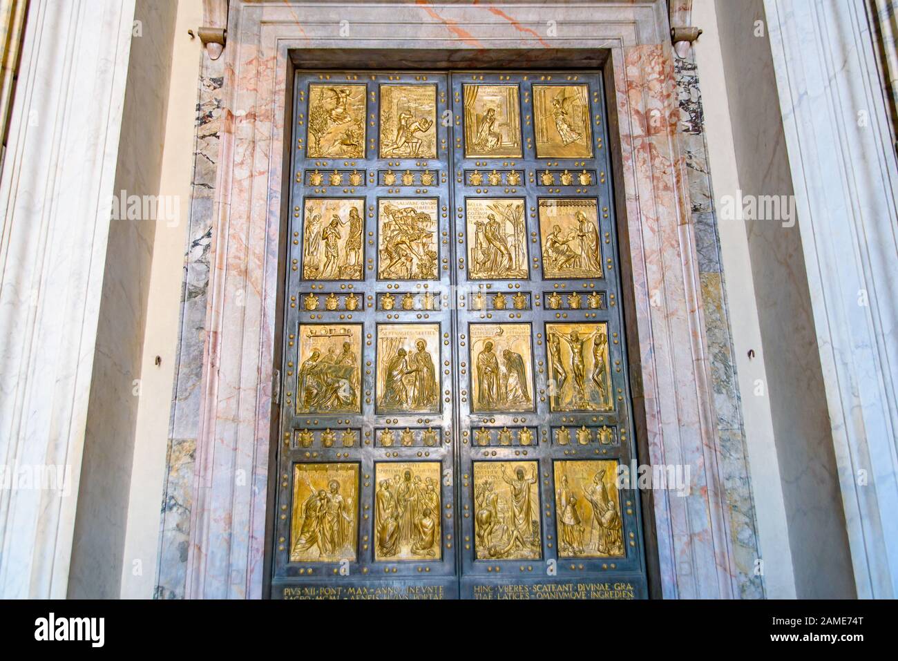 The Holy Door of St. Peter's Basilica in Vatican City Stock Photo