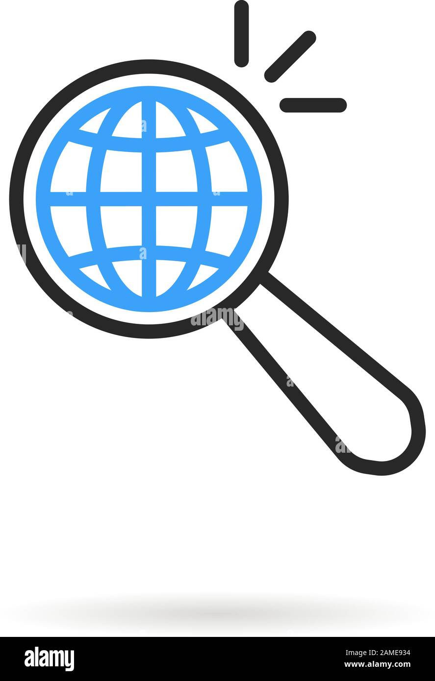 global search like thin line magnifying glass Stock Vector