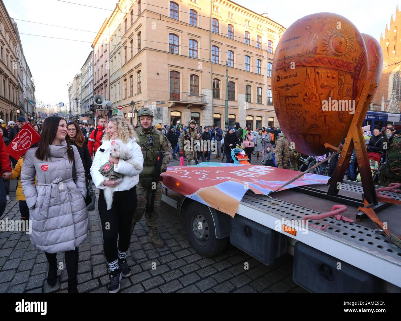 Cracow. Krakow. Poland. 28th Grand Finale of the Great Orchestra of Christmas Charity (GOCC) public fundrising. Stock Photo