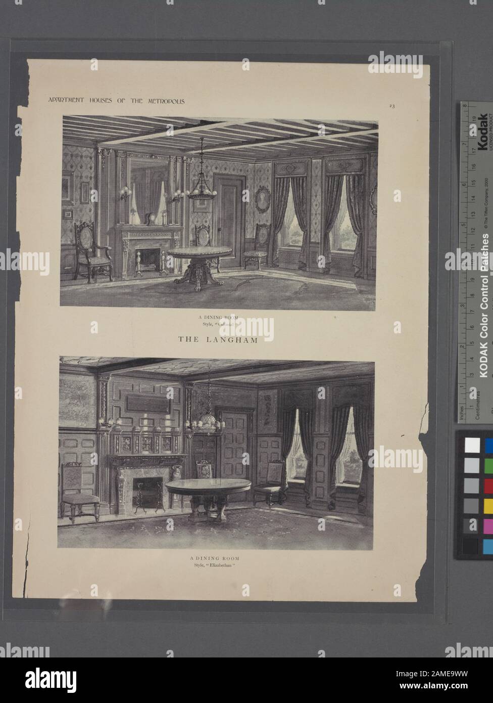 The Langham A dining room (style, 'Colonial'); A dining room (style ...