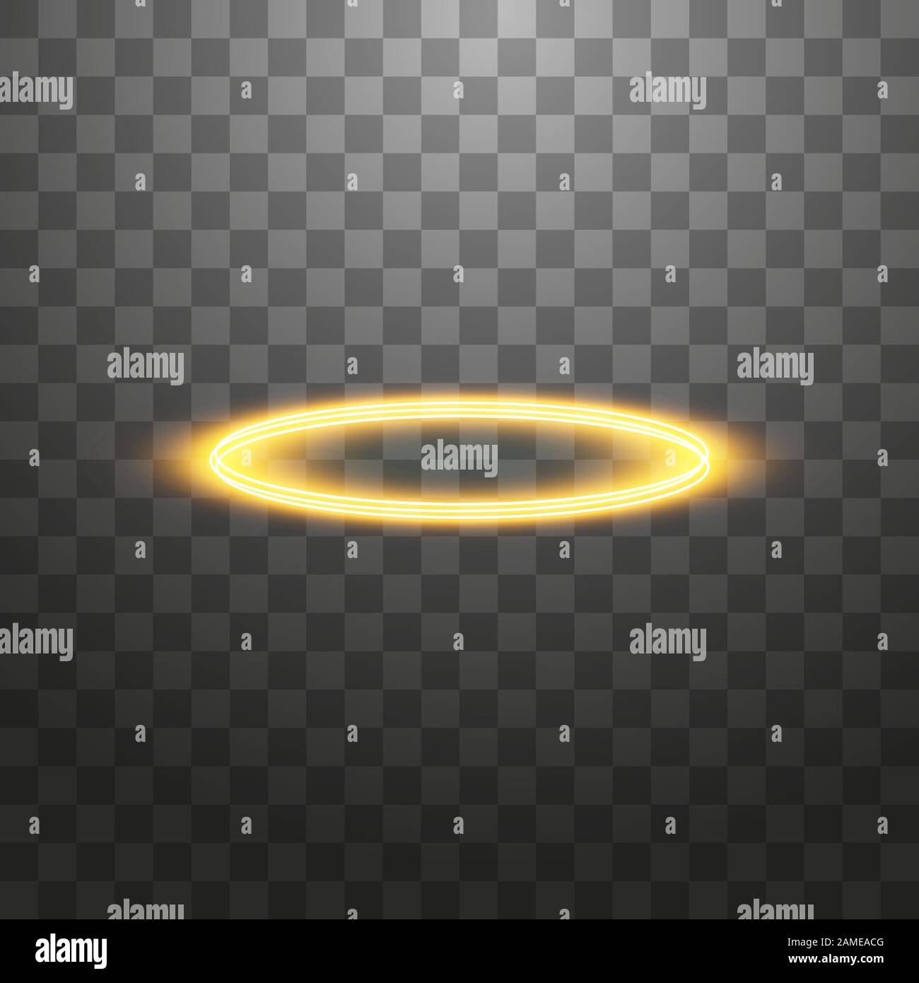 Golden halo angel ring. Isolated on black... - Stock Illustration  [90062033] - PIXTA