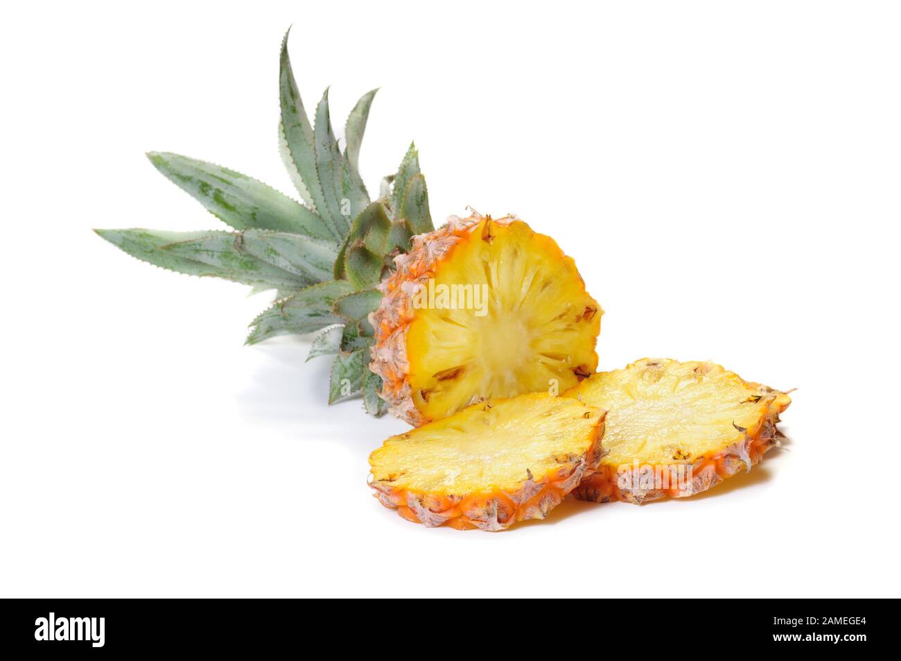 Baby Pineapple isolated on white background Stock Photo