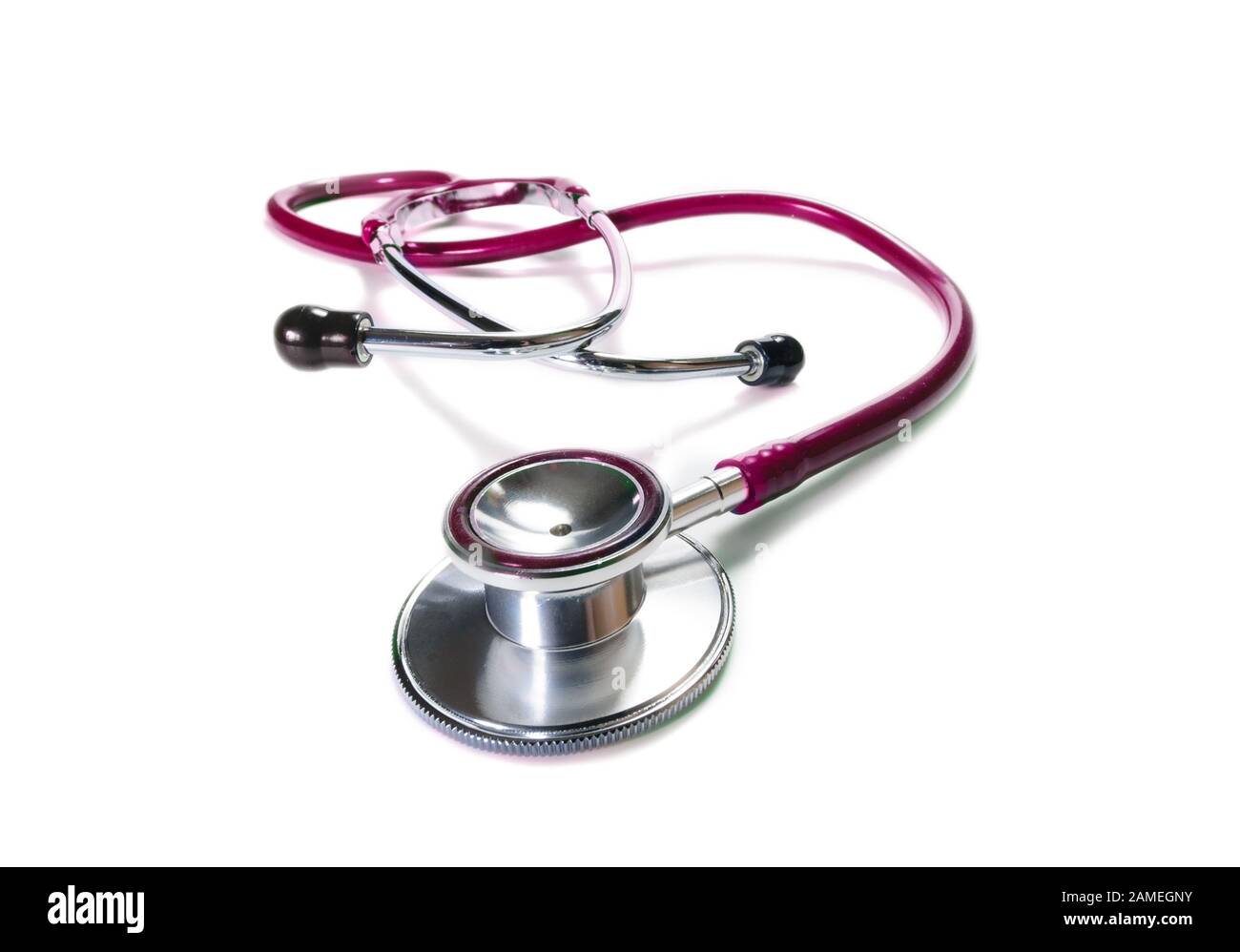 Hospital stethoscope on white background. Health care concept Stock Photo