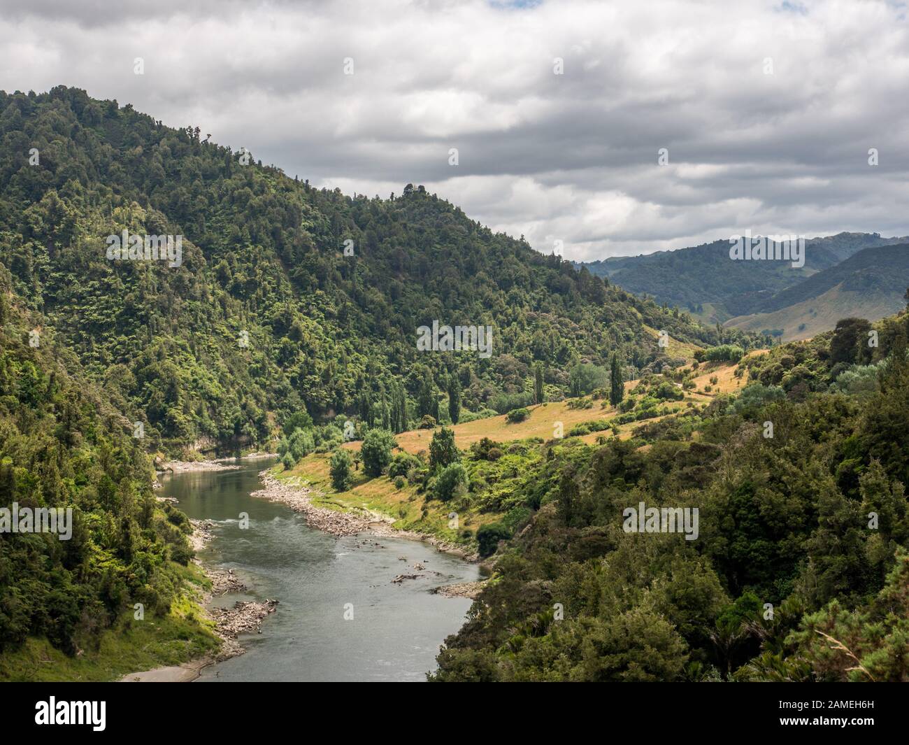 Whanganui River, near Koriniti, North Island, New Zealand Stock Photo