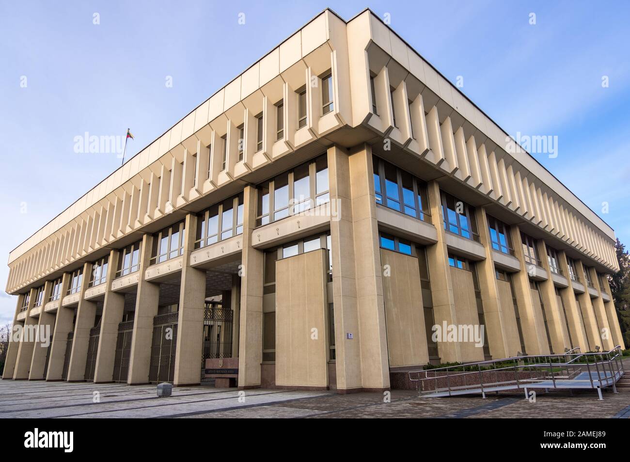Vilnius, Lithuania - December 16, 2019: The main Building of Seimas Palace in Vilnius, where the parliamentarians of Lithuania gathers Stock Photo