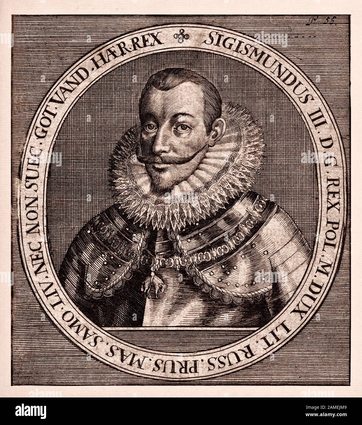 Sigismund III Vasa (Zygmunt III Waza, 1566 – 1632), also known as Sigismund III of Poland, was King of Poland, Grand Duke of Lithuania and monarch of Stock Photo