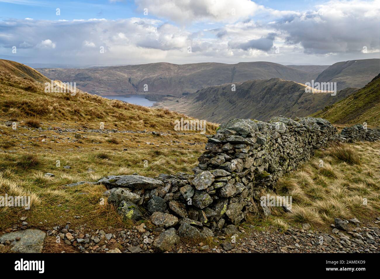 Looking across to Haweswater and the Riggingdale ridge from High Street Stock Photo