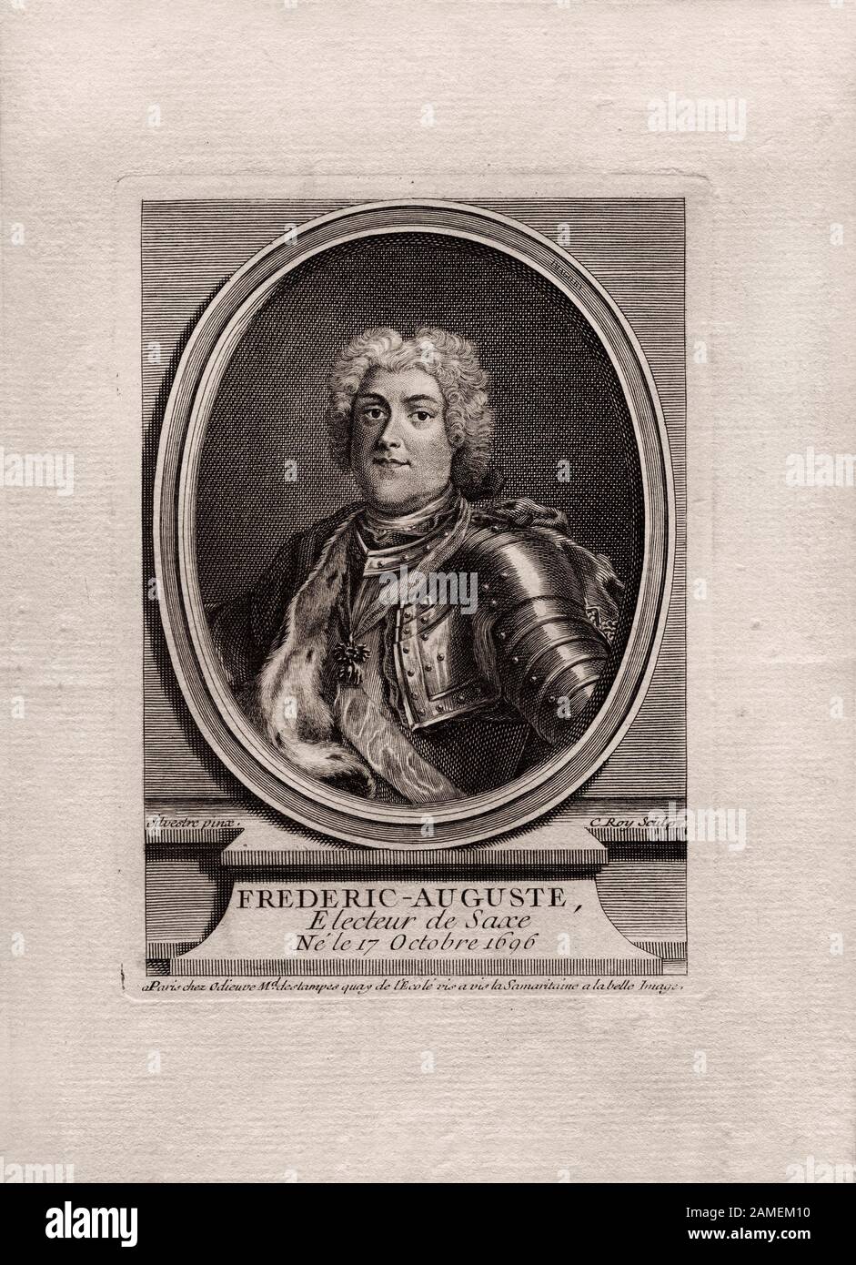 Augustus the Strong (1670-1733), before 1795, Paris Augustus II the Strong (1670-1733) - elector of Saxony (1694-1733), king of Poland and Grand Duke Stock Photo
