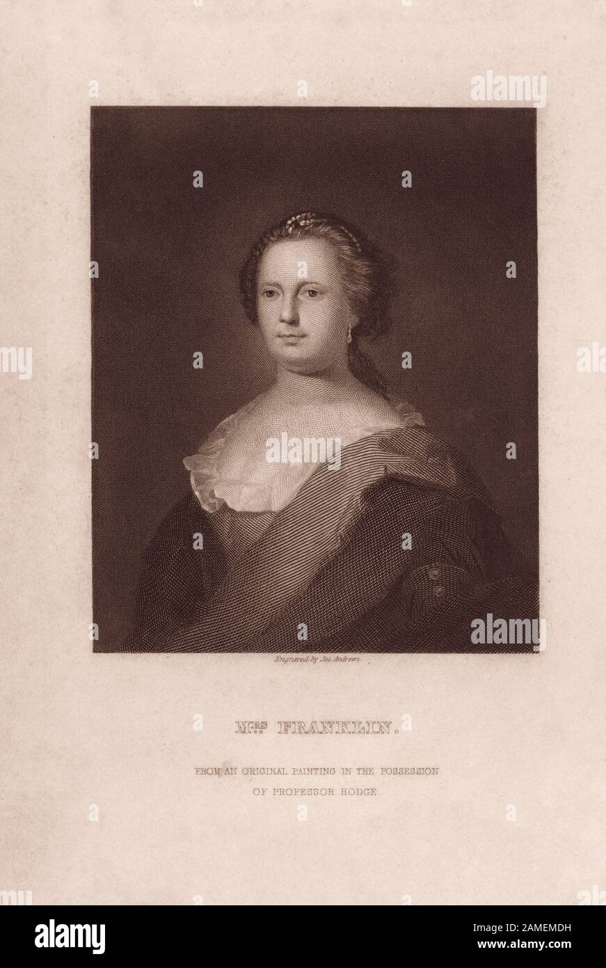 Franklin, Deborah Read Rogers,17081774. Engraving of Andrews, Joseph