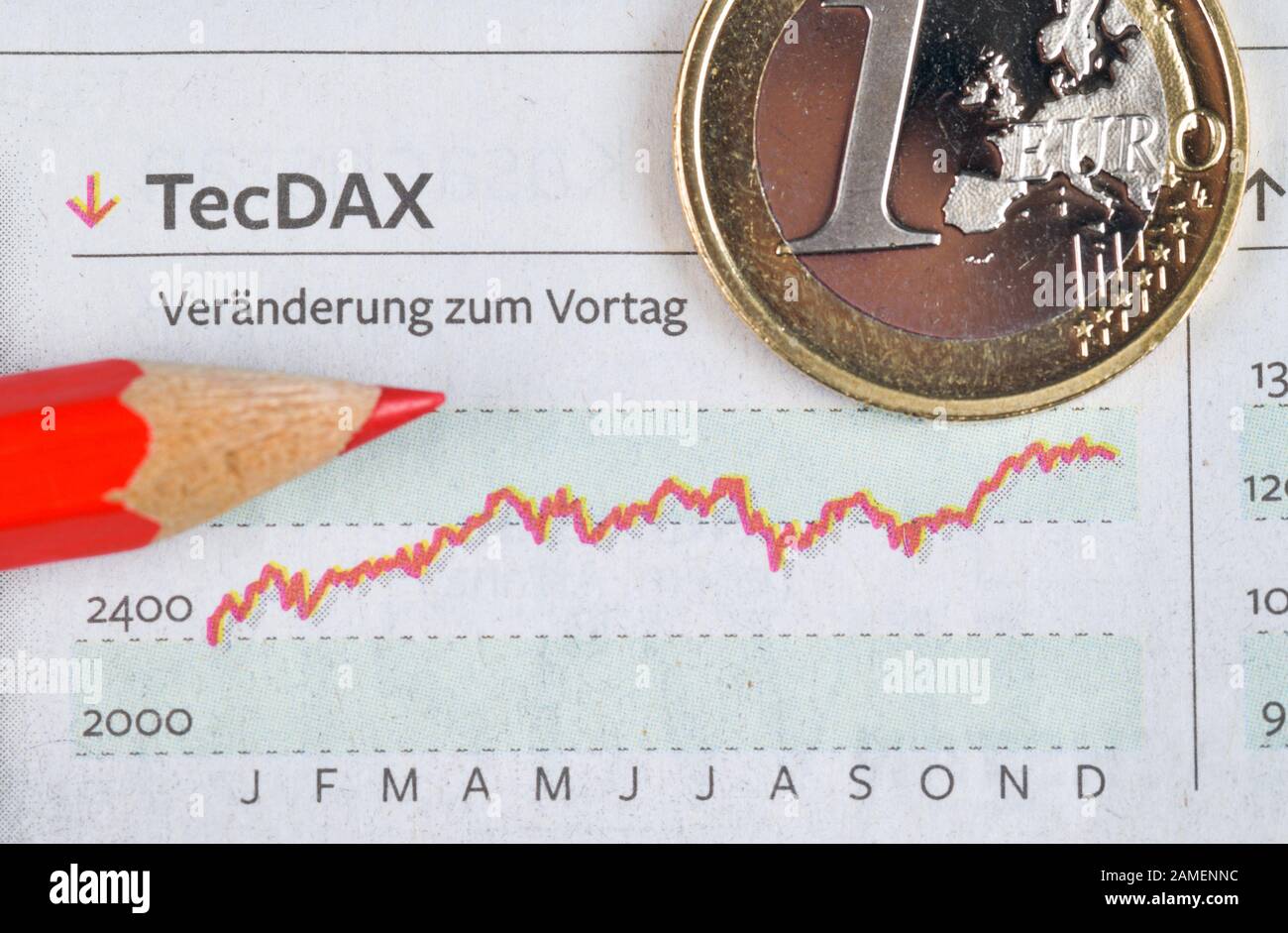 Zeitung, Börsenteil, TecDax Stock Photo