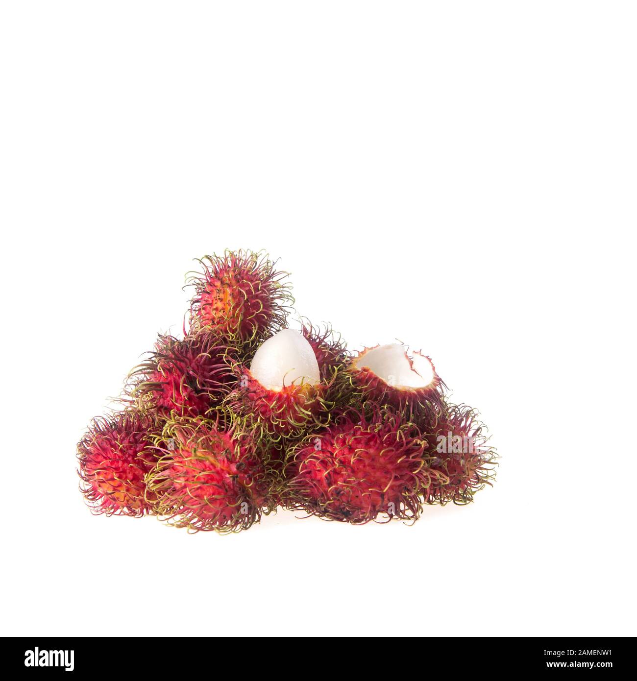 Rambutan fruits on tree Cut Out Stock Images & Pictures - Alamy